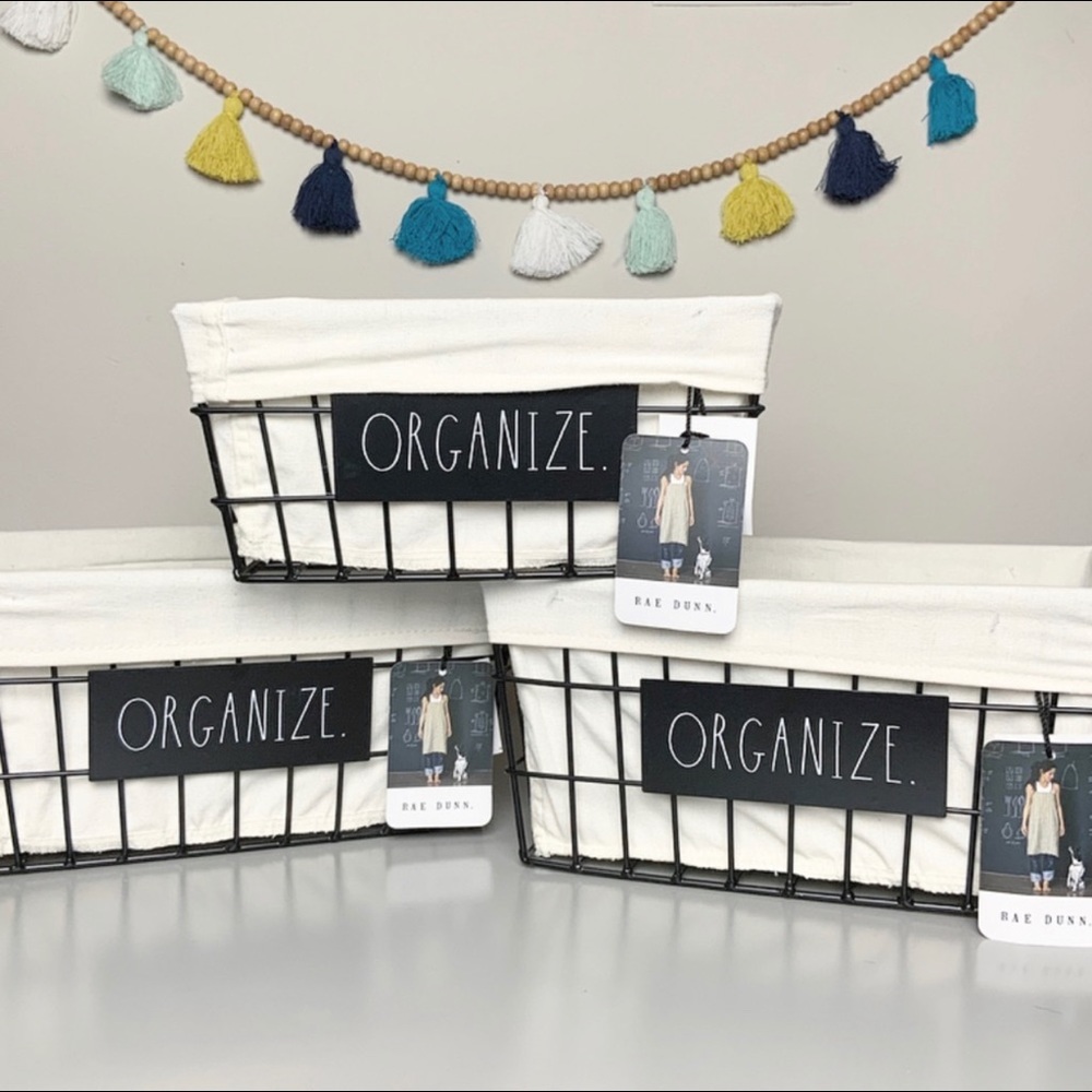 Rae Dunn Organize basket Bundle (3 pcs)